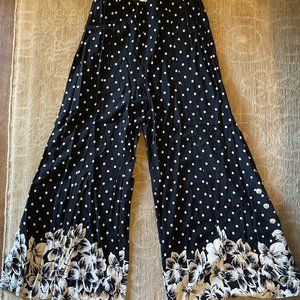 Ett:twa by Anthropologie Black & White Polka Dot Chesapeake Wide Leg Pant Size 4